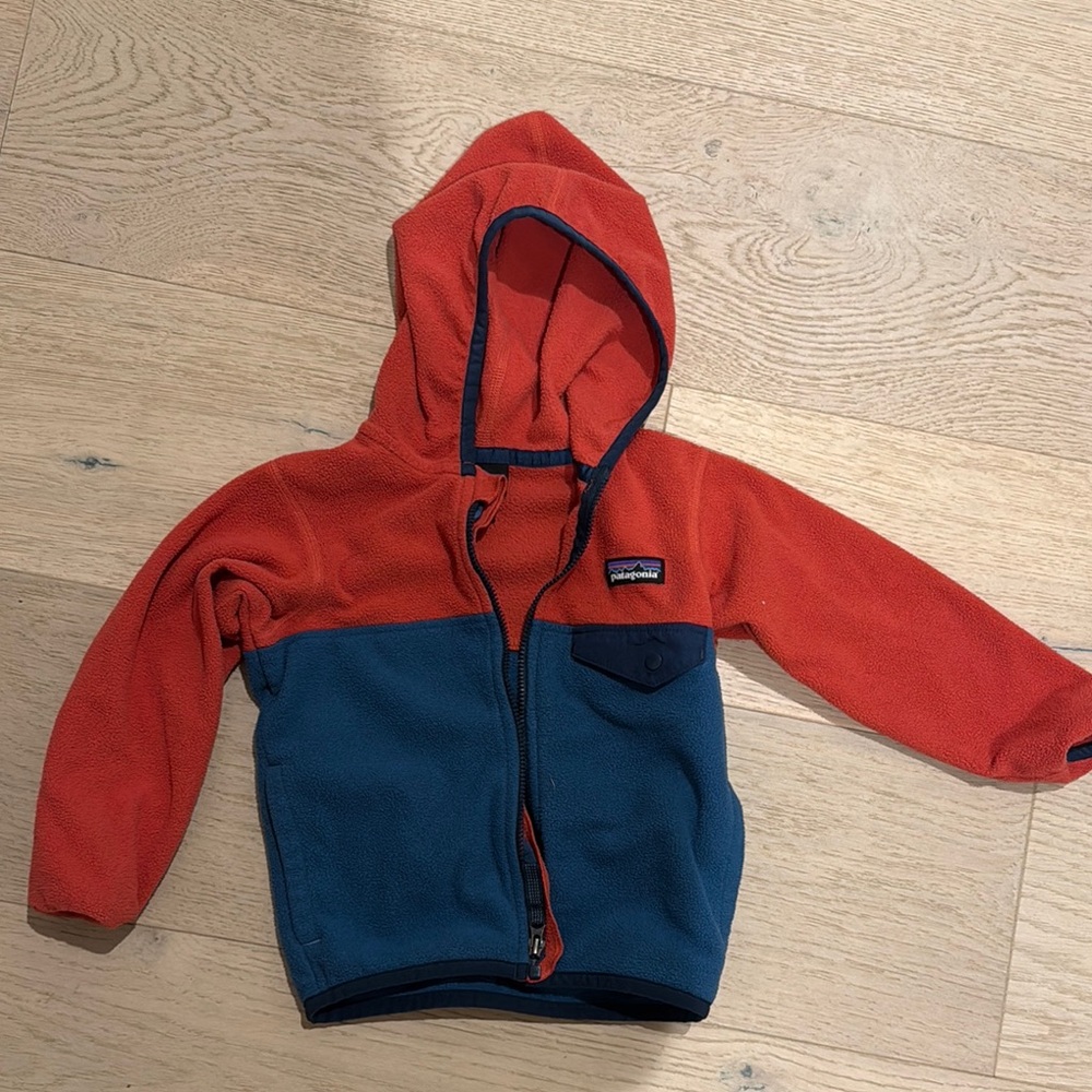 Patagonia Kids Orange and Blue Hoodie